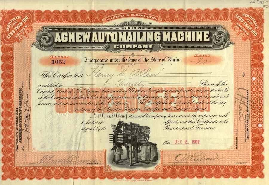 Agnew Auto Mailing Machine